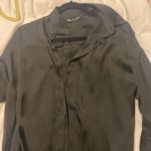 ZARA silk button up
